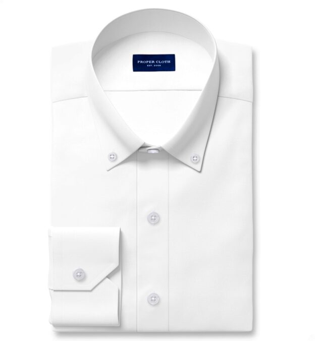 Easy Care White Linen Fitted Dress Shirt Shirt by Proper Cloth