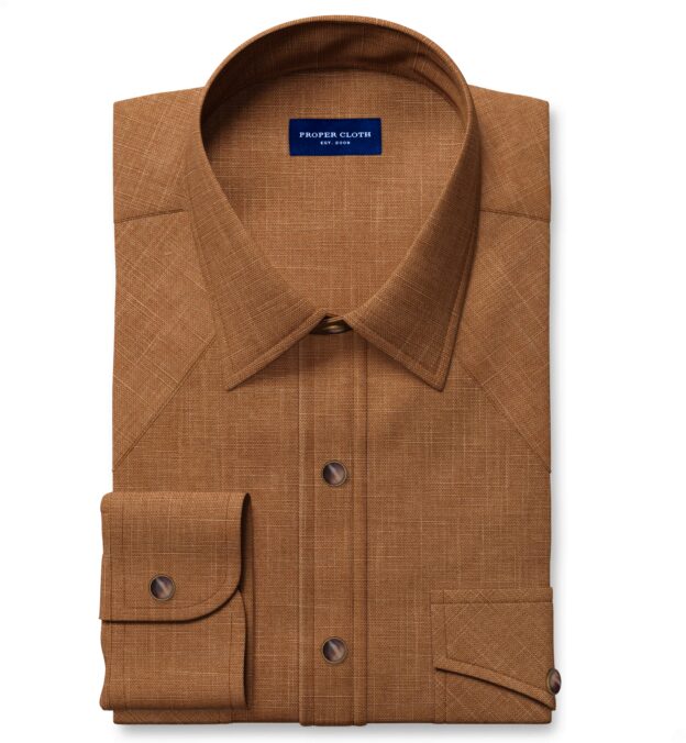 Japanese Washed Hickory Slub Weave Men's Dress Shirt Shirt by Proper Cloth