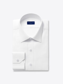 Custom Men's Mayfair Wrinkle-Resistant White Twill Dress  Shirt