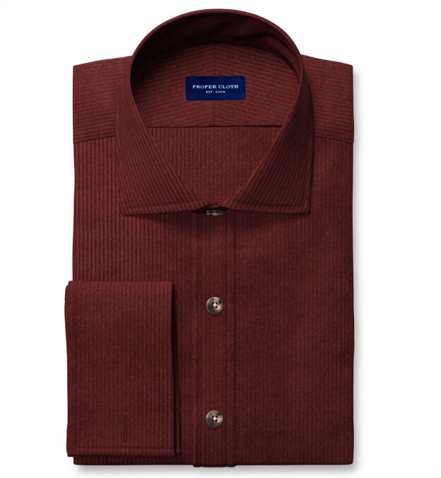 brown ribbed knit dress Barry. Wang Burgundy Satin Mens Dress Shirts Long Sleeve Solid Formal main image 1