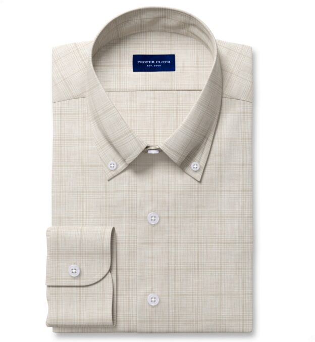 20 Inch Neck Dress Shirts in Beige
