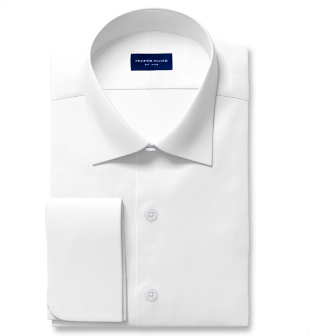 Thomas Mason NonIron White Twill Custom Dress Shirt Shirt by Proper Cloth