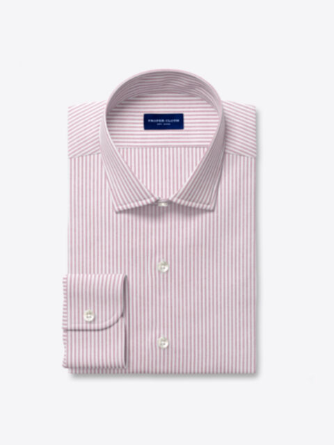 Faded Red and White Stripe Oxford Cloth