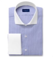 Shop Thomas Mason Blue Bengal Stripe  Broadcloth