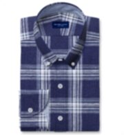 Shop Sconset Navy and White Linen Blend Plaid