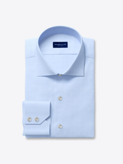 Mayfair Wrinkle-Resistant Light Blue Glen Plaid