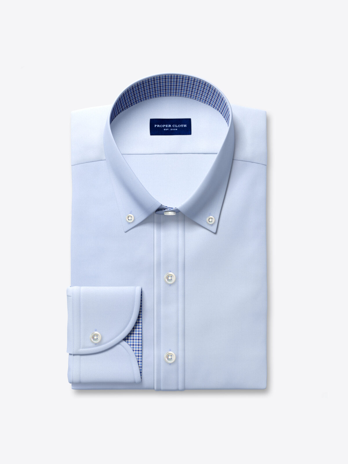 Thomas Mason Wrinkle-Resistant Light Blue Royal Oxford Custom
