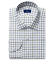 Shop Stowe Blue and Grey Melange Gingham Flannel