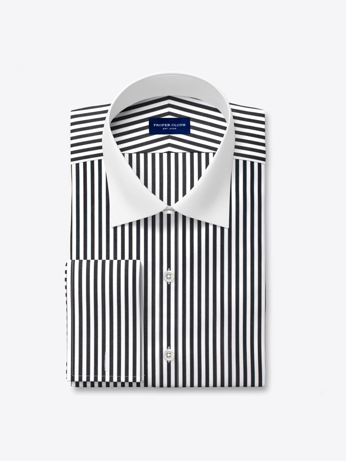 Thomas Mason Luxury Black and White Stripe Dress Shirt Shirt by