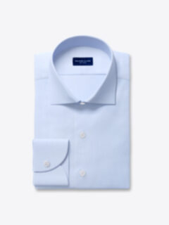 Custom Mayfair Wrinkle-Resistant Light Blue Houndstooth Shirt Shirt