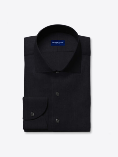 Albini Black Stretch Poplin