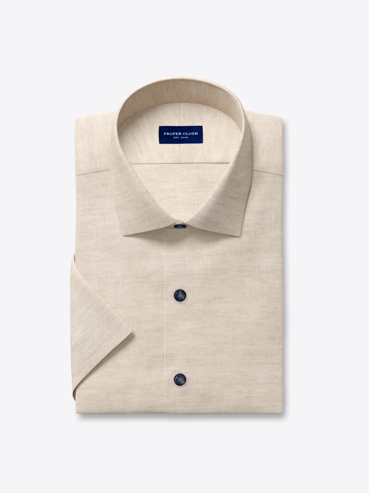 Baird McNutt Natural Beige Irish Linen Short Sleeve ShirtShirt by Proper  Cloth