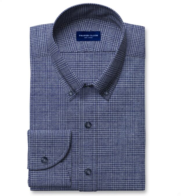 Shadow Check Cloth Slate Shadow Check Flannel Dress Shirt Shirt by Proper Cloth
