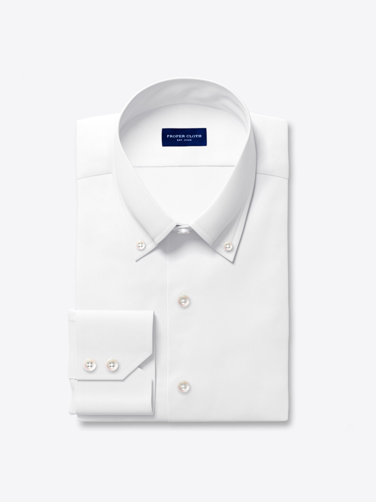 mens white twill dress shirt Wrinkle-Resistant Twill White Dress Shirt No Pocket / Standard Buttons