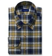 Shop Yellow and Navy Tartan Flannel