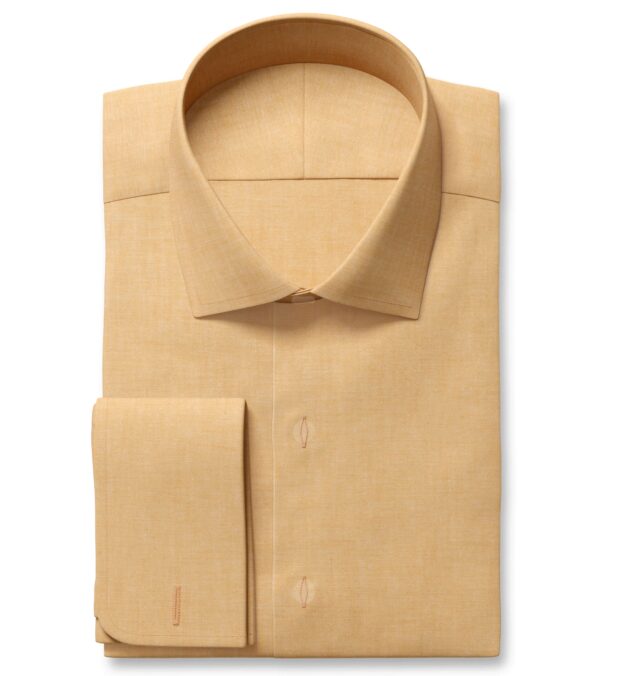 Portuguese Gold Brushed Chambray Fitted Dress Shirt Shirt by Proper Cloth