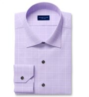 Shop Non-Iron Stretch Lavender Prince of Wales Check