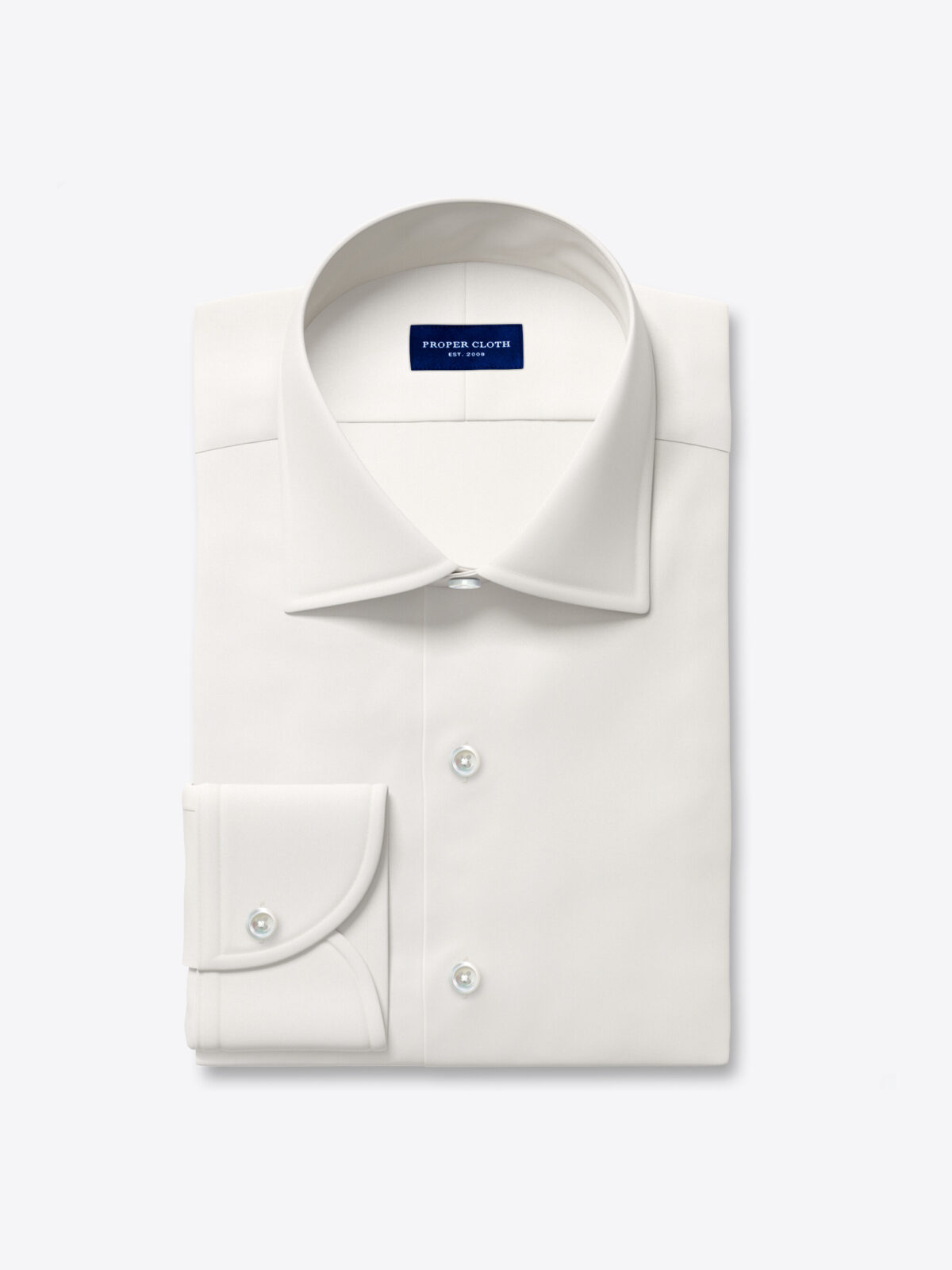 Greenwich Ivory Twill Fitted Dress Shirt Shirt by Proper Cloth