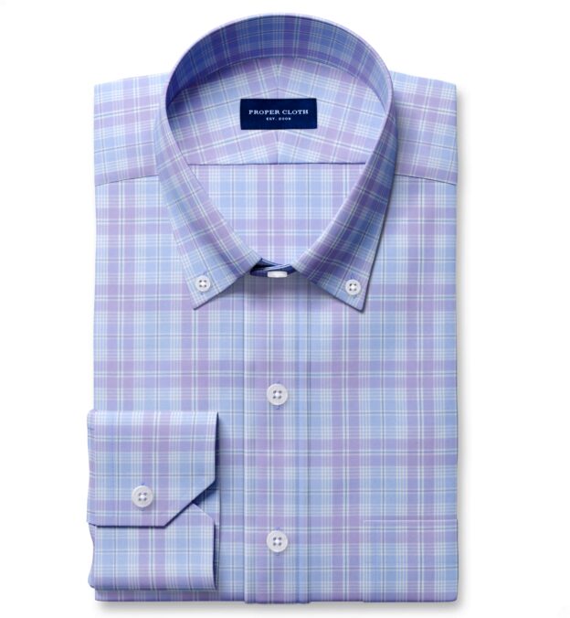 Novara Light Blue and Lavender Multi Check Dress Shirt Shirt by Proper Cloth