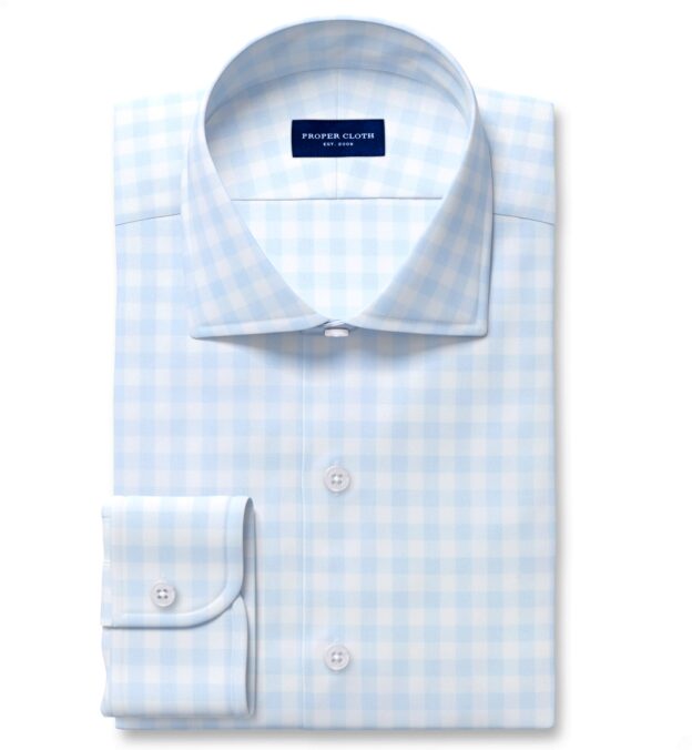 Light Blue Gingham Linen Shirts by Proper Cloth