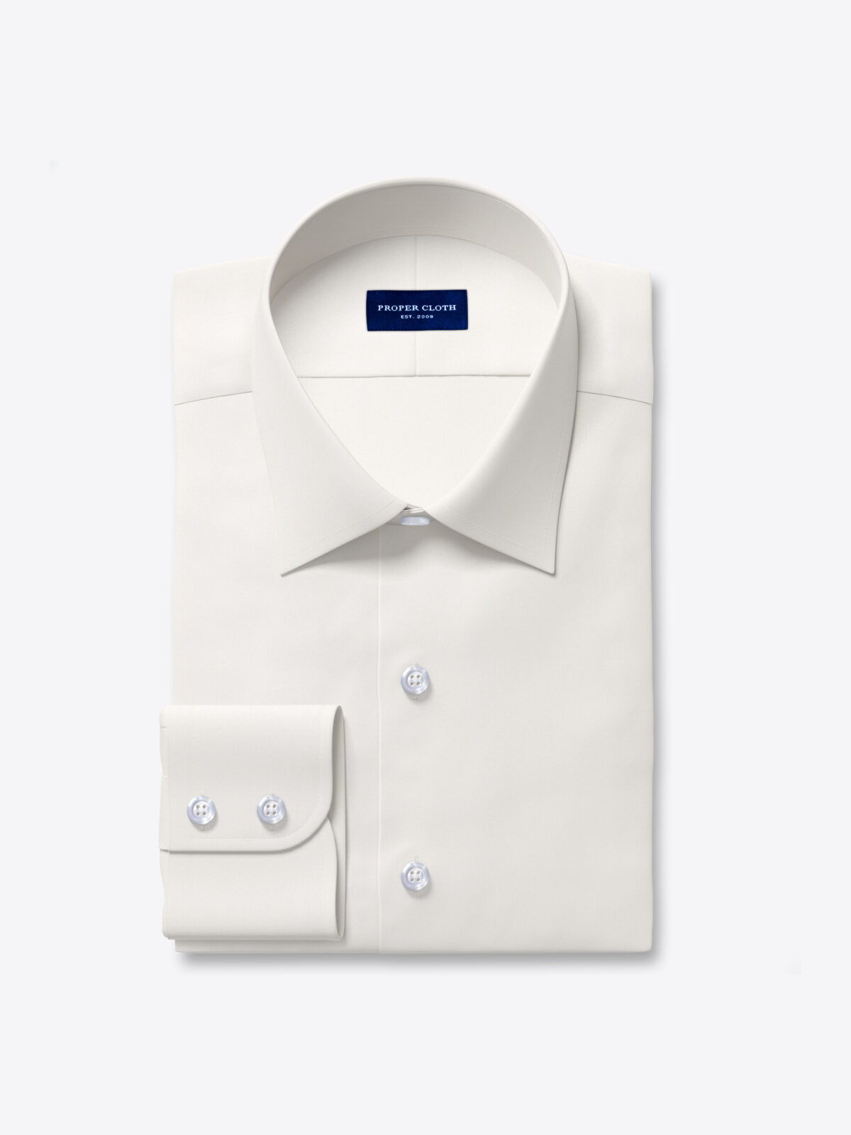 fitted ivory dress shirt Men's Basic Dress Shirt Convertible Cuff Regular Fit in Ivory 14 32/33 / Ivory