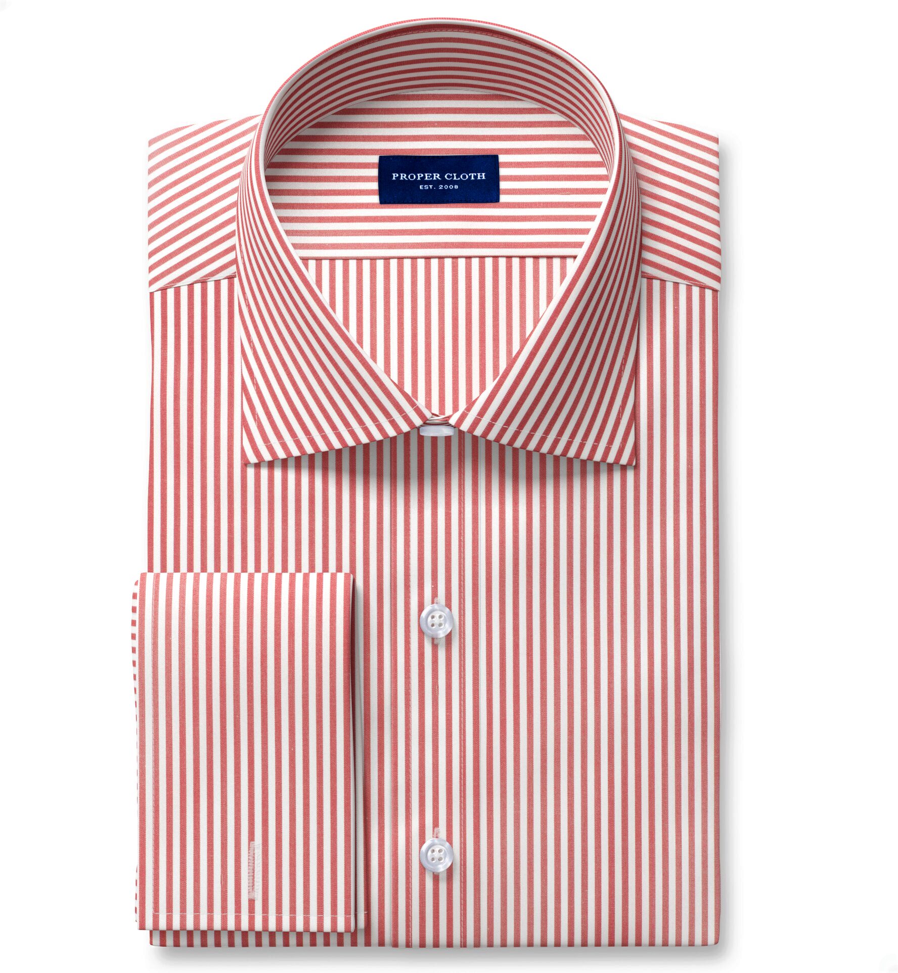 Stanton 120s Red Bengal Stripe Dress 