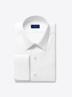 Custom Thomas Mason White 3-Ply Regal Twill Shirt Shirt