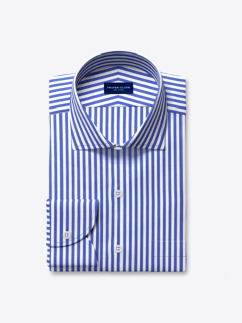 Stanton Royal Blue Bengal Stripe 120s Broadcloth