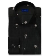Shop Albiate Washed Black and Neon Striped Palm Tree Embroidered Pinpoint