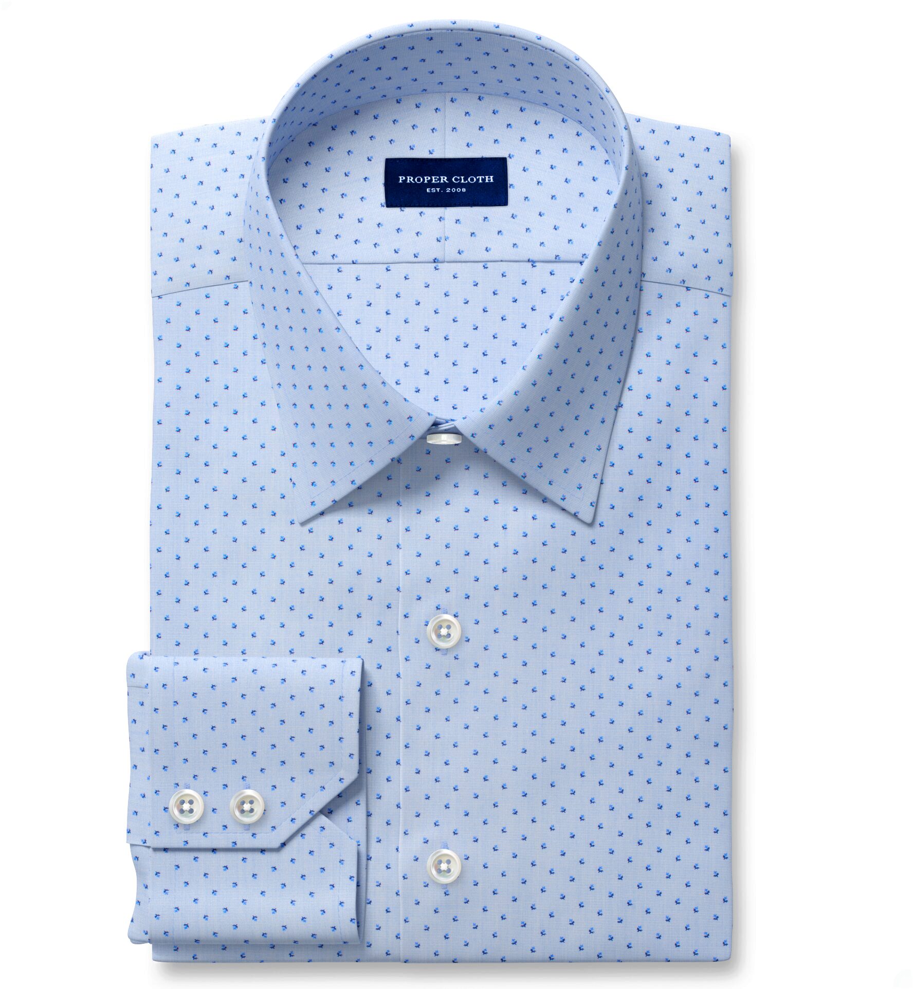 Micro Floral Print Dress Shirt 