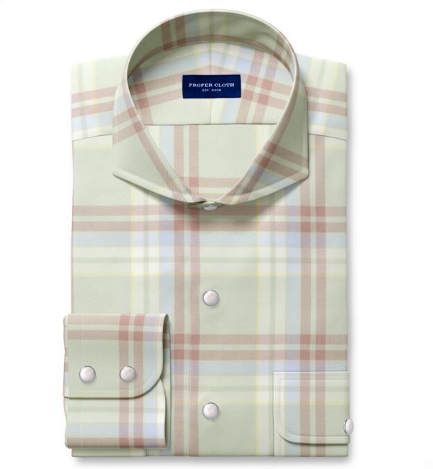 dusty sage dress shirt Dusty Sage and Brown California Plaid Shirt