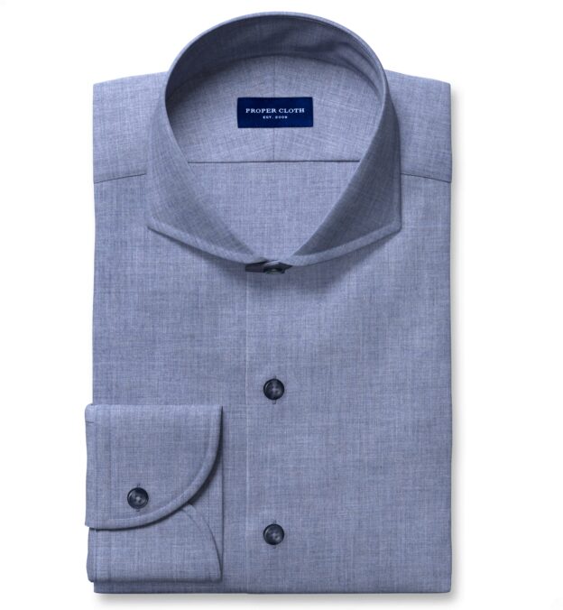 Bleecker Slate Blue Melange Dress Shirt Shirt by Proper Cloth