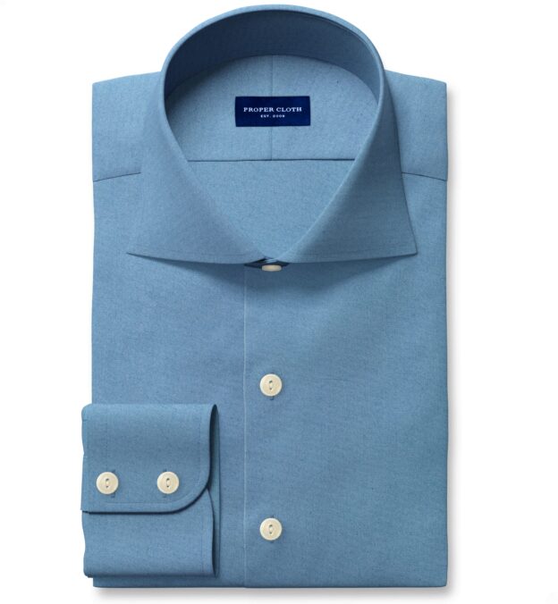 Atlantic Blue Oxford Cloth Custom Dress Shirt Shirt by Proper Cloth