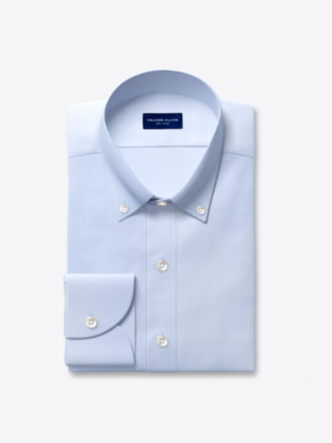 Thomas Mason Wrinkle-Resistant Light Blue Royal Oxford