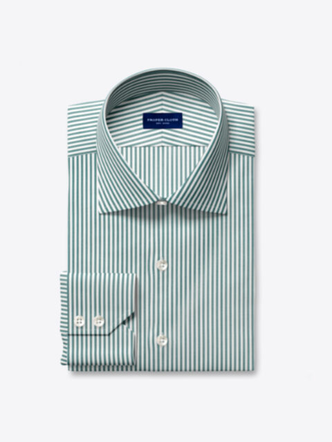 Stanton 120s Green Bengal Stripe Men's Dress Shirt Shirt by Proper Cloth