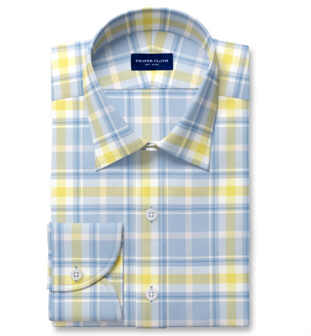 Faded Blue and Yellow California Plaid Shirt
