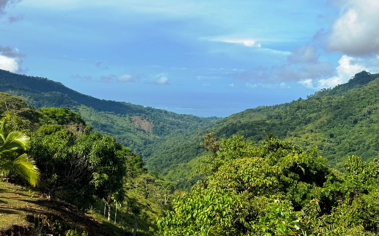 15 Acres with Ocean Mountain & Waterfall Views near Uvita