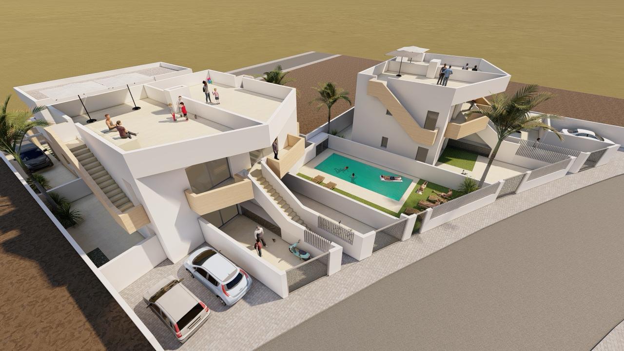 Nieuwe bungalowappartementen op 400m van het strand in Puerto de Mazarron