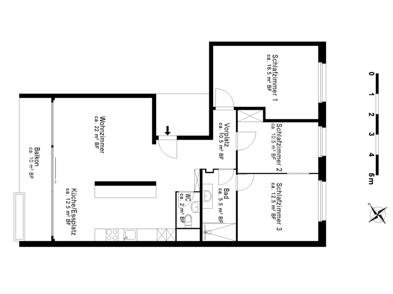 Appartement de 4.5 pièces à Muttenz - Plan