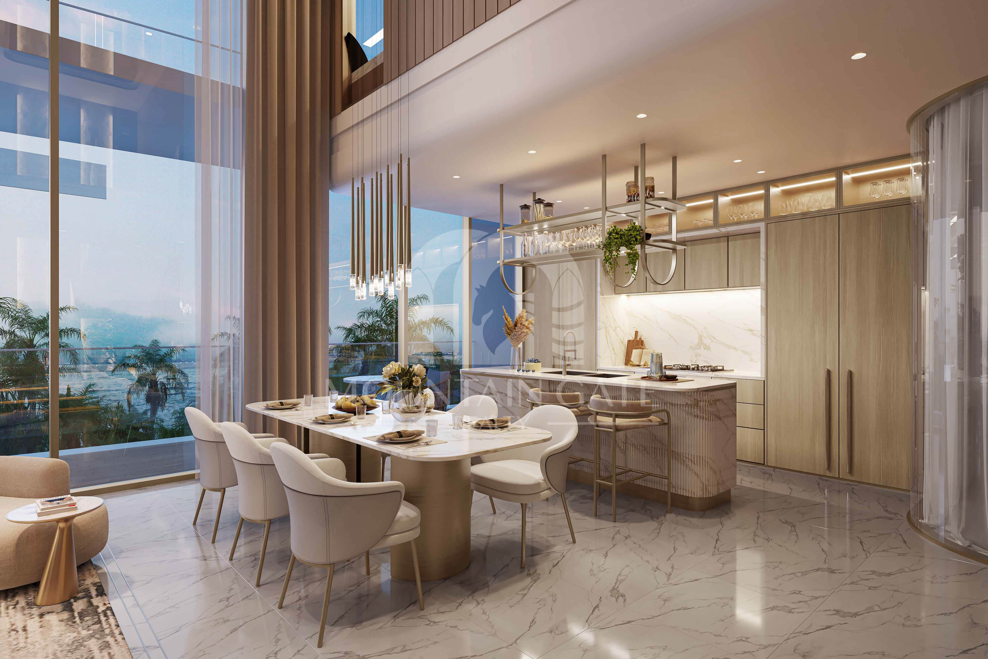 Modern Home with Stunning Infinity Pool 2BR Dubai Islands Mountain Gate