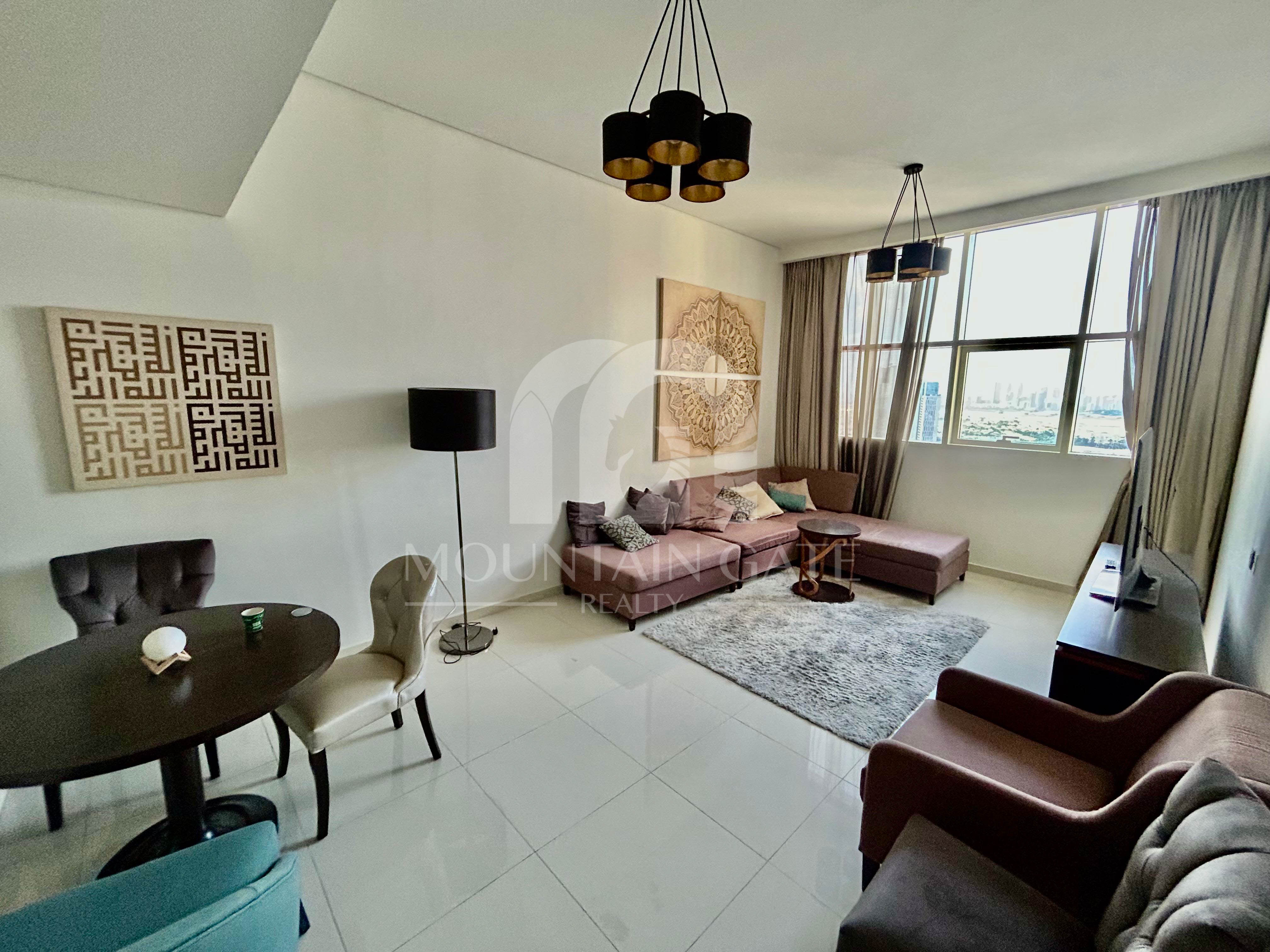 Vacant | Fully Furnished | High Floor Unit 1BR Jumeirah Village Circle Mountain Gate