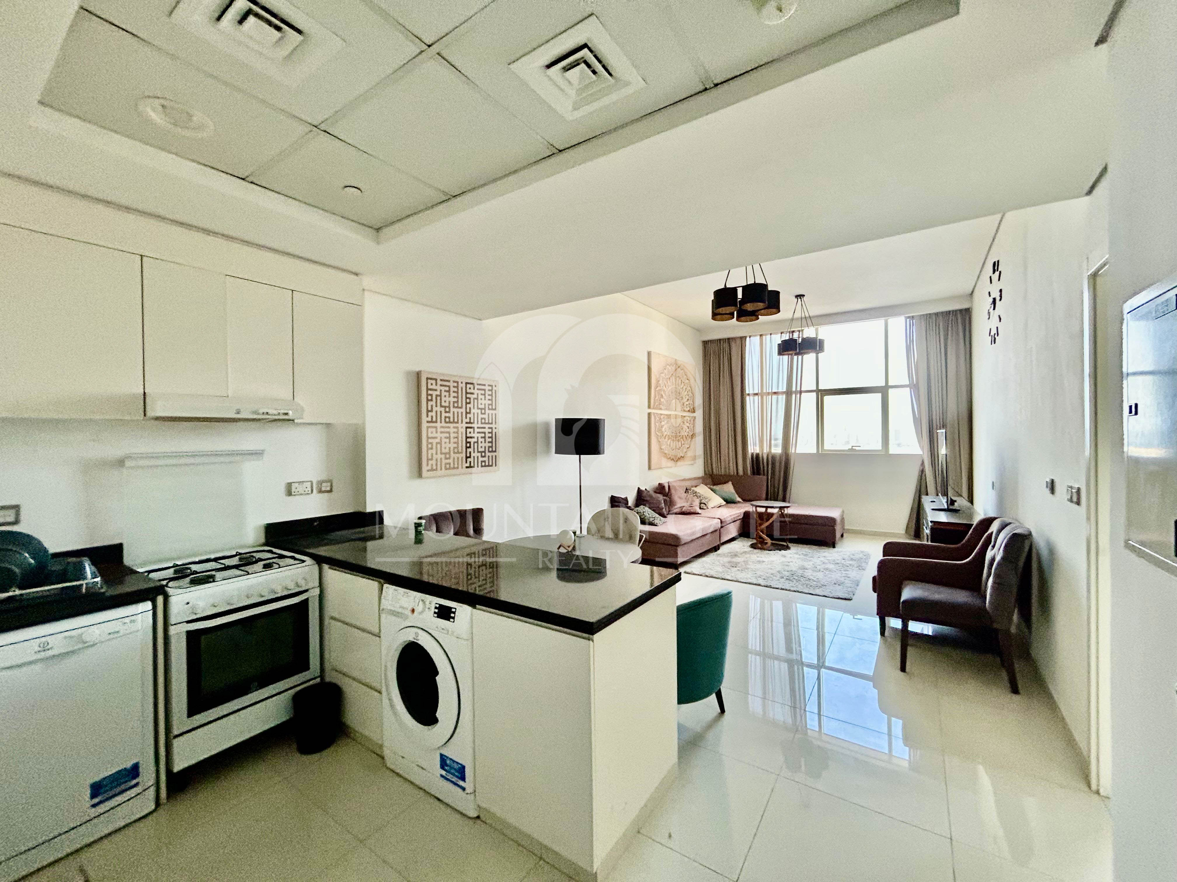 Vacant | Fully Furnished | High Floor Unit 1BR Jumeirah Village Circle Mountain Gate