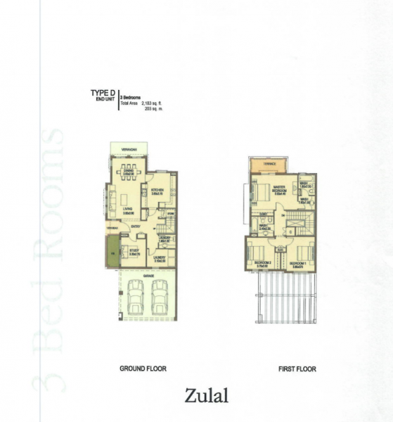 3 Bedrooms Villa in Zulal 1