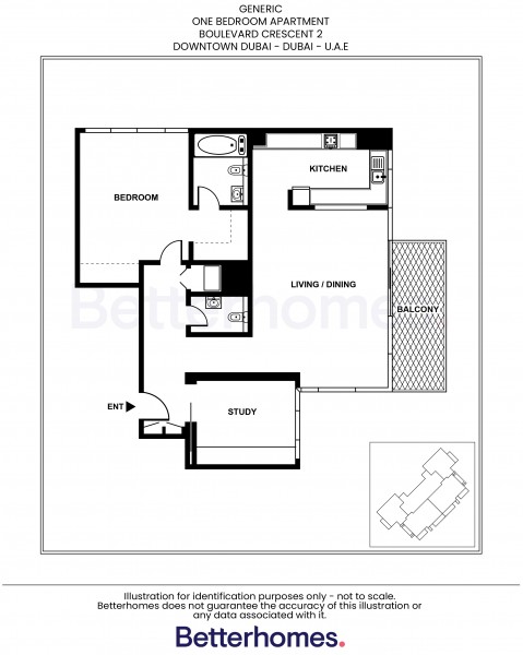 1 Bedroom Apartment in Boulevard Crescent 2