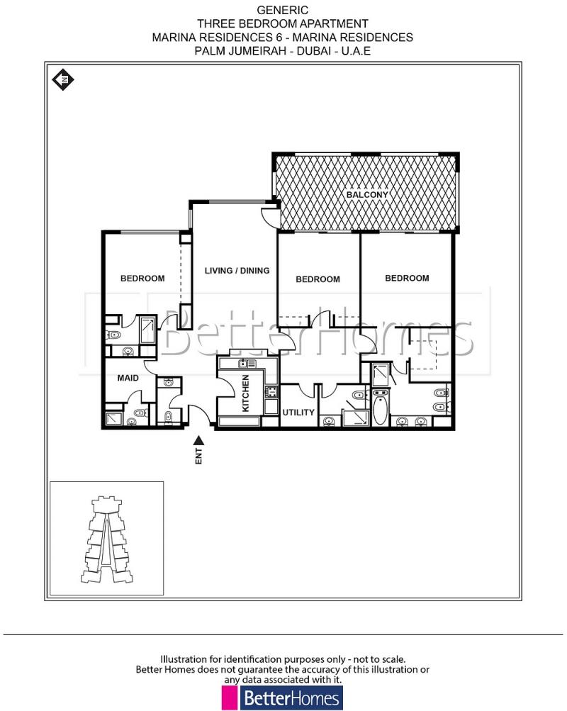 3 Bedrooms Apartment in Marina Residences 1