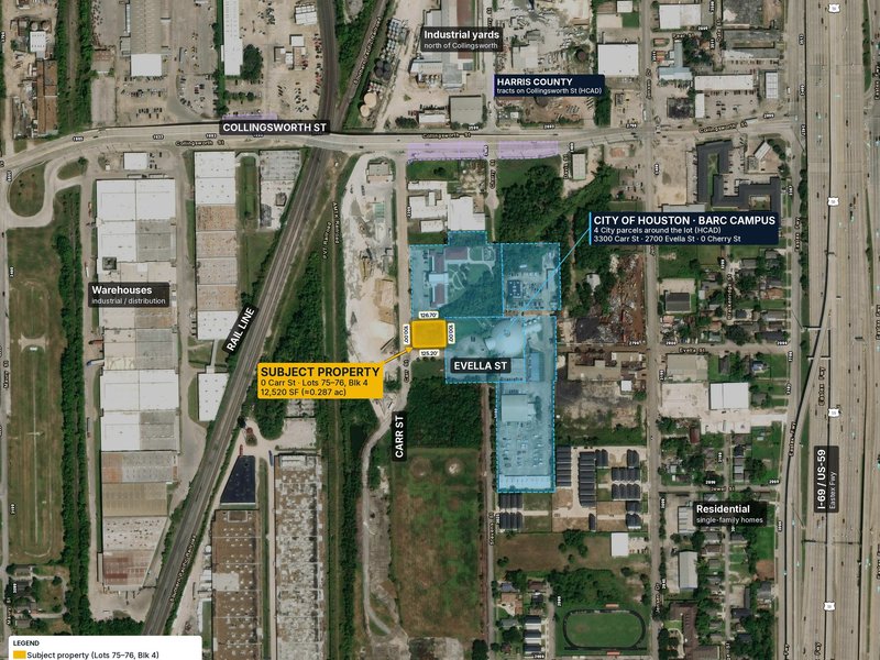 0 Carr St, Houston, TX 77026 | 12,520 SF Corner Lot | Adjoins City of Houston BARC Campus - property image item 3