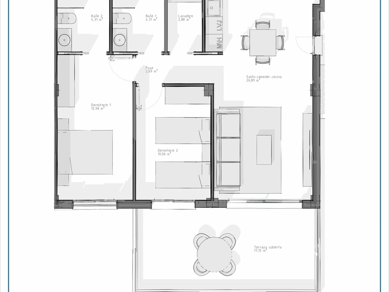 Apartamento en venta  en Avenida Alcazaba (Pueblo salinas I), Vera