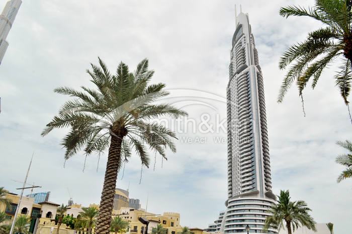 Burj Dubai Lake Hotel (The Address) - Apartment - Burj Khalifa and Fountain View - 1848 sq ft 2 Bed
