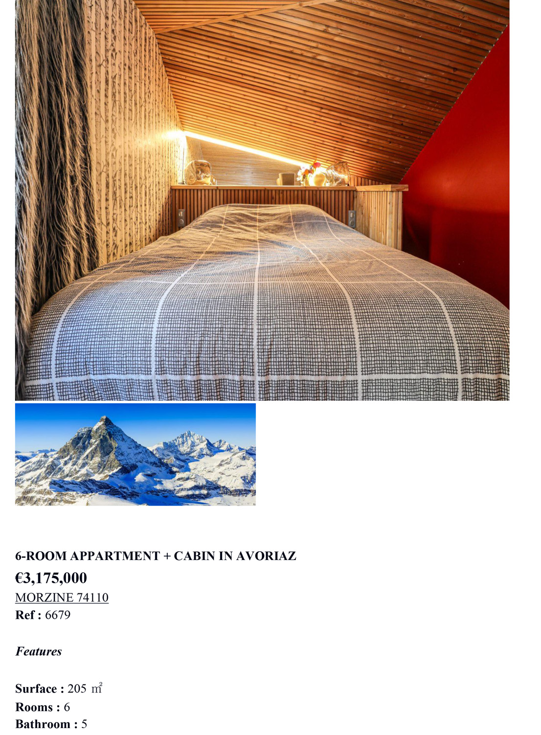 6 Bed Apartment in Avoriaz Floorplan 2