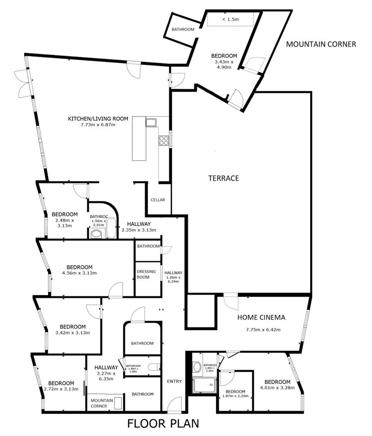 6 Bed Apartment in Avoriaz Floorplan 1